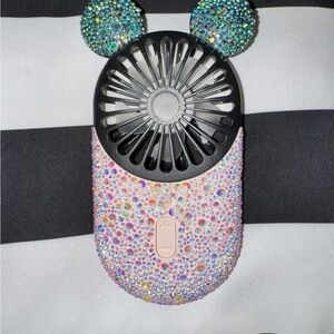 Sparkling Handheld Fan with Rhinestones